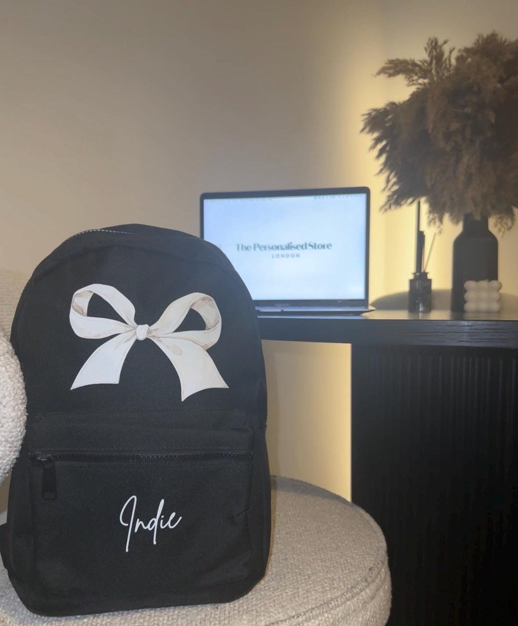 Personalised Backpack with Bow Design