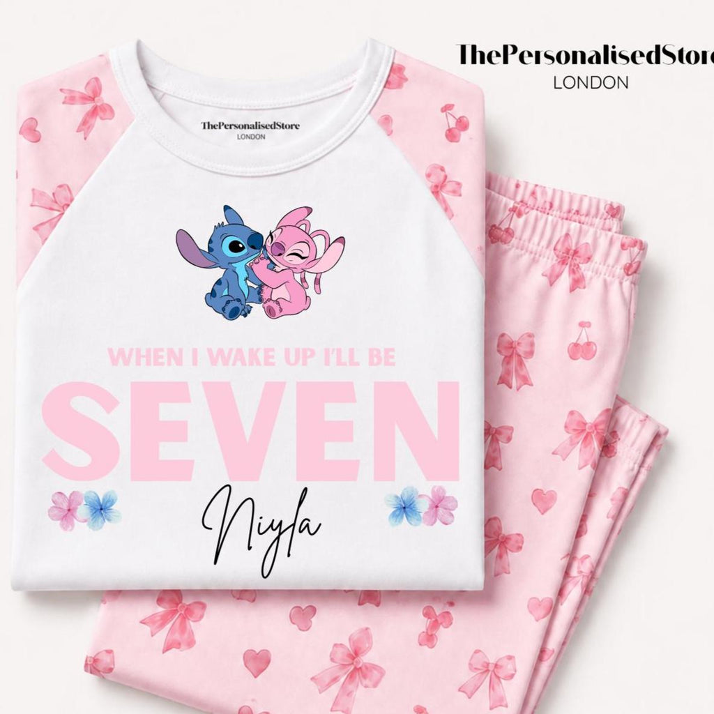 Personalised Stitch and Angel Character Pyjamas