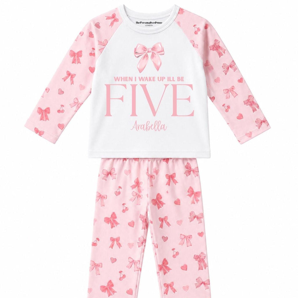 Personalised Pink Bow Preppie Birthday Pyjamas
