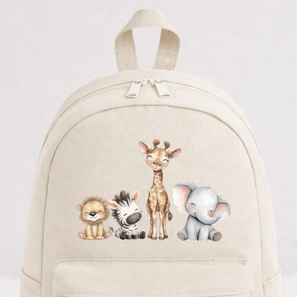 Personalised Beige Safari Animal Backpack