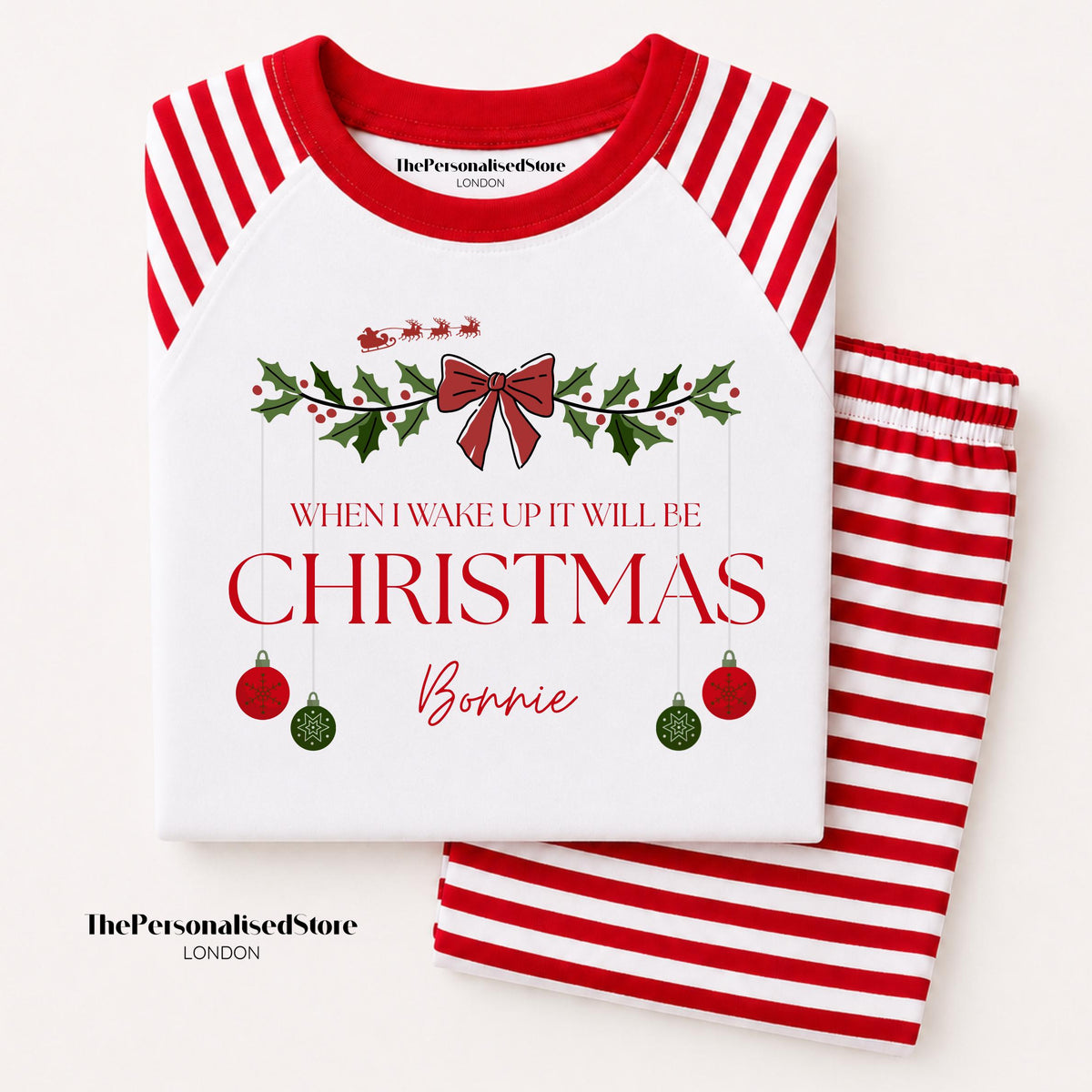 Childrens Personalised Christmas Pyjamas