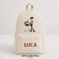 Personalised Beige Woody and Buzz Toy Story Backpack