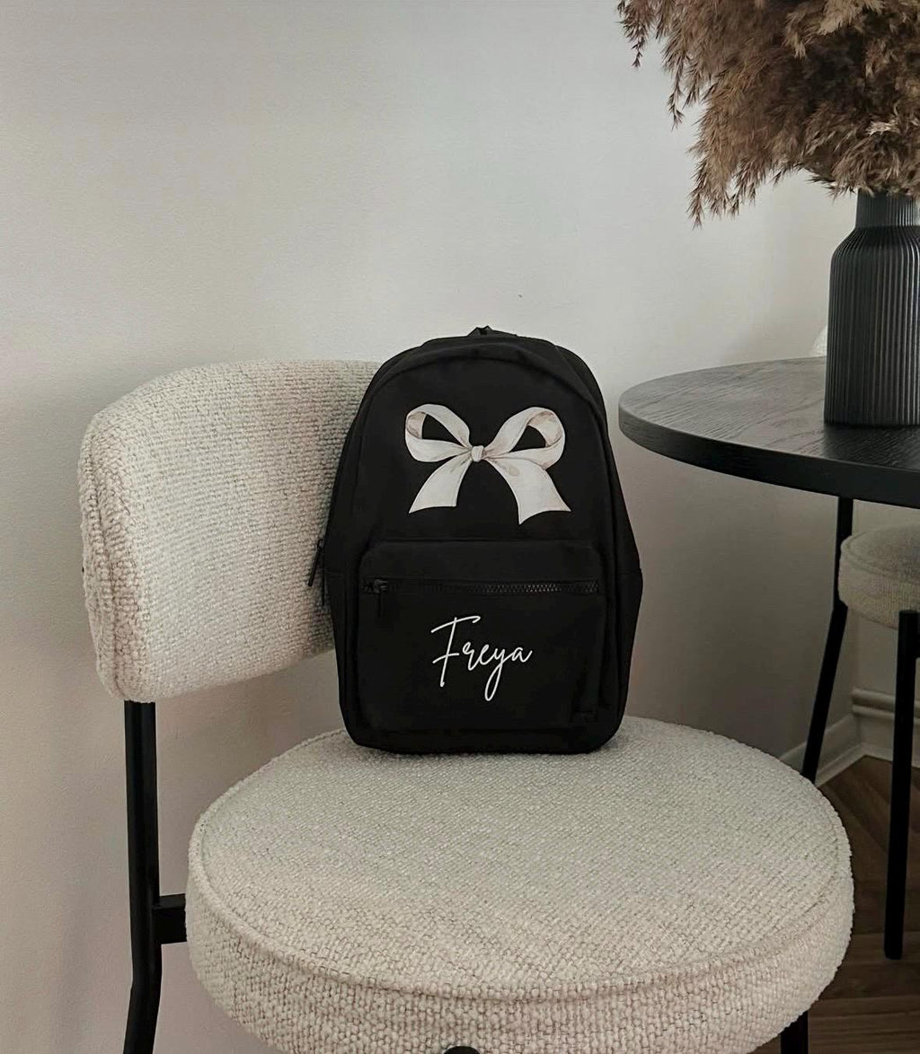 Personalised Backpack with Bow Design