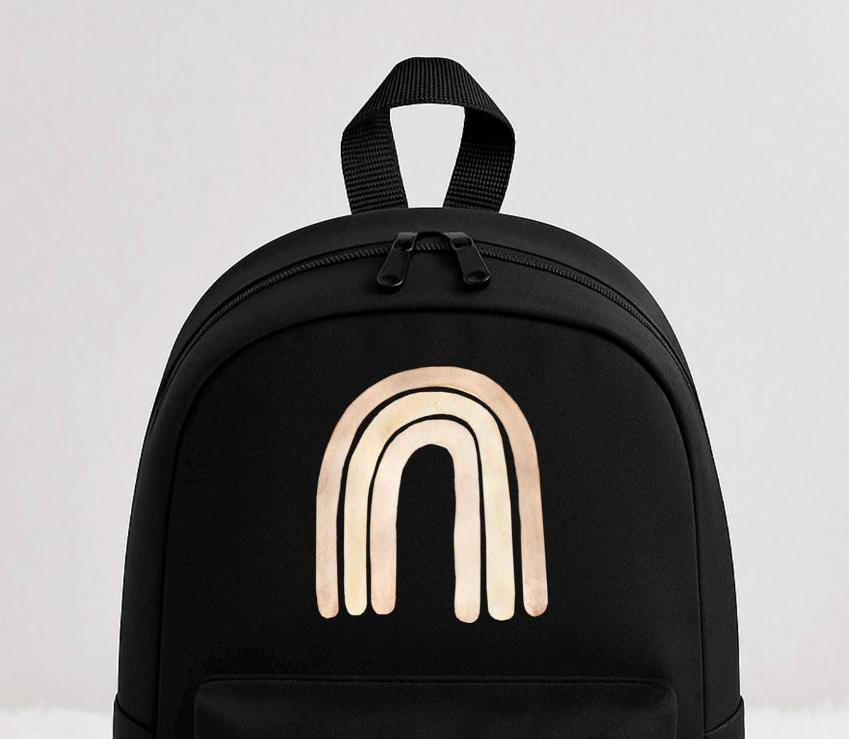 Personalised Kids Beige Rainbow Backpack