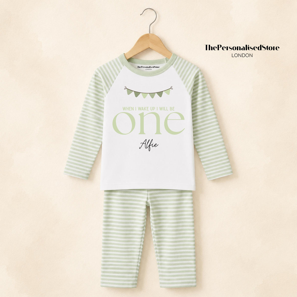 Personalised Sage Green Themed Birthday Pyjamas