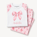 Personalised Pink Bow Pyjamas