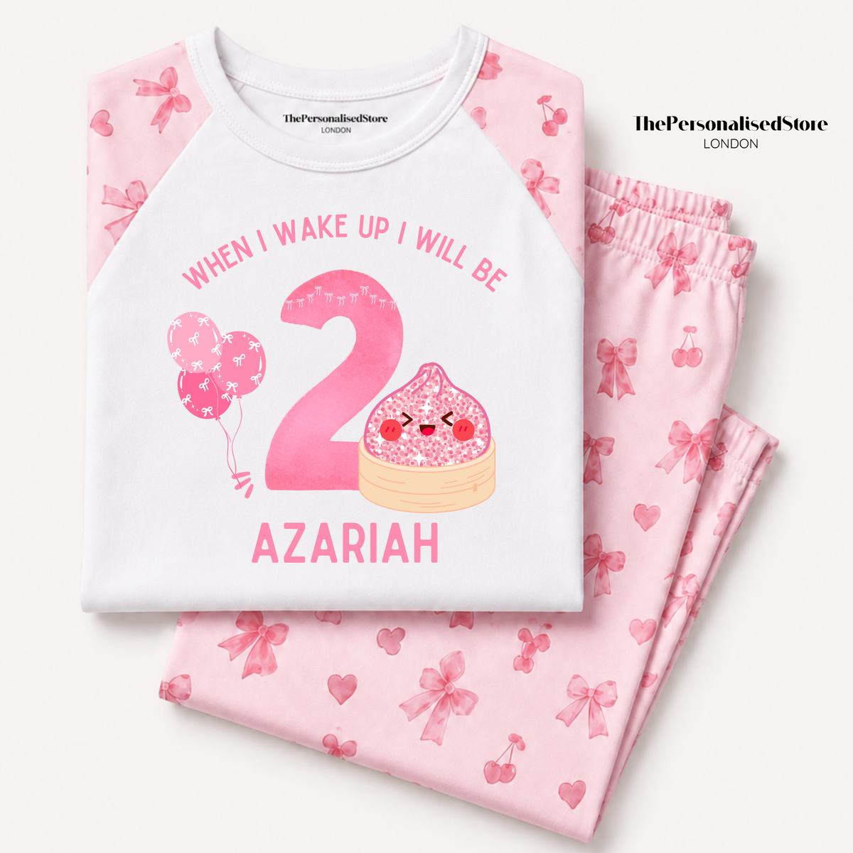 Personalised Pink Dumpling Birthday Pyjamas