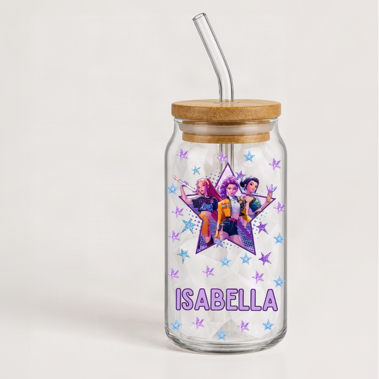KPOP Demon Hunters Personalised Glass Cup