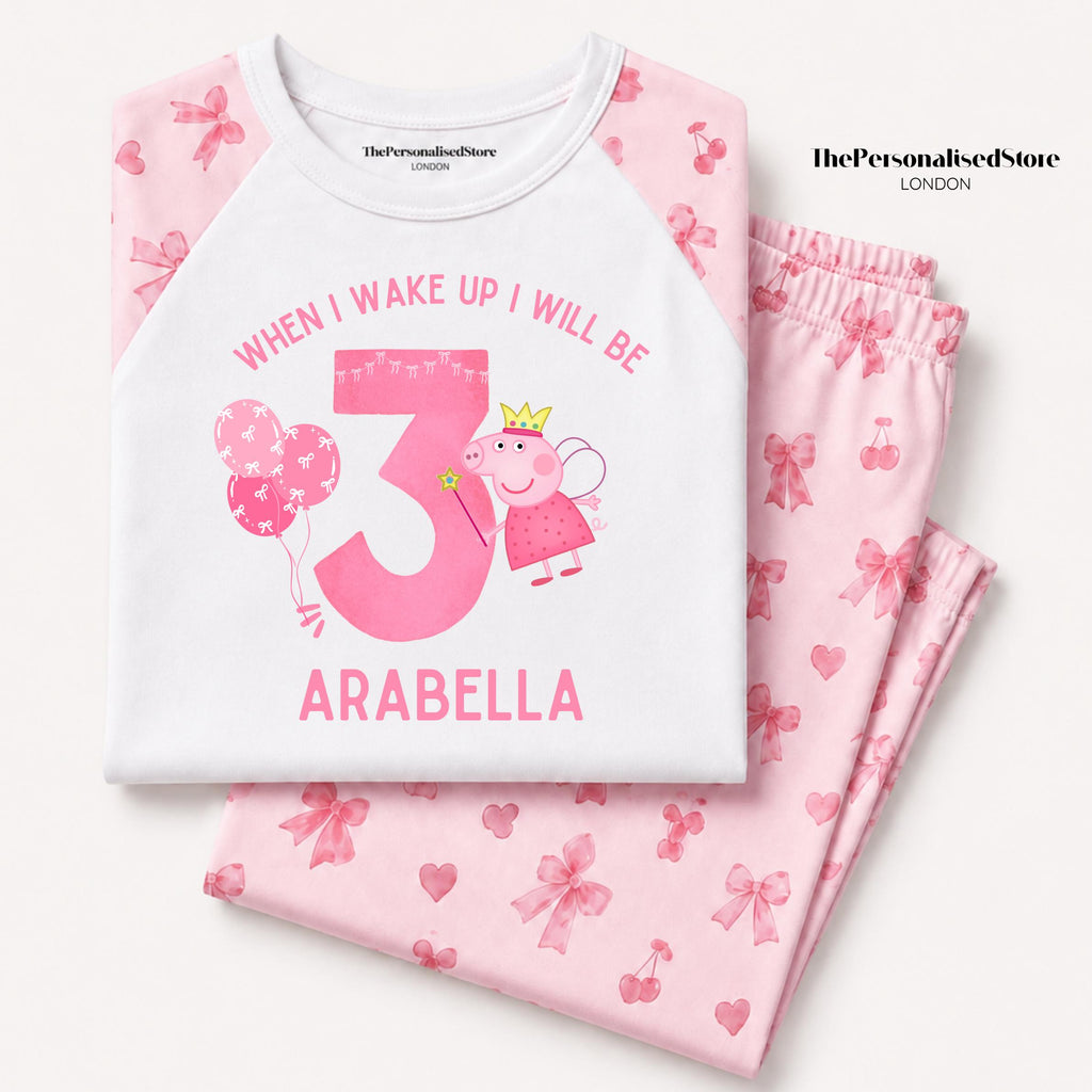 Personalised Pink Peppa Birthday Pyjamas