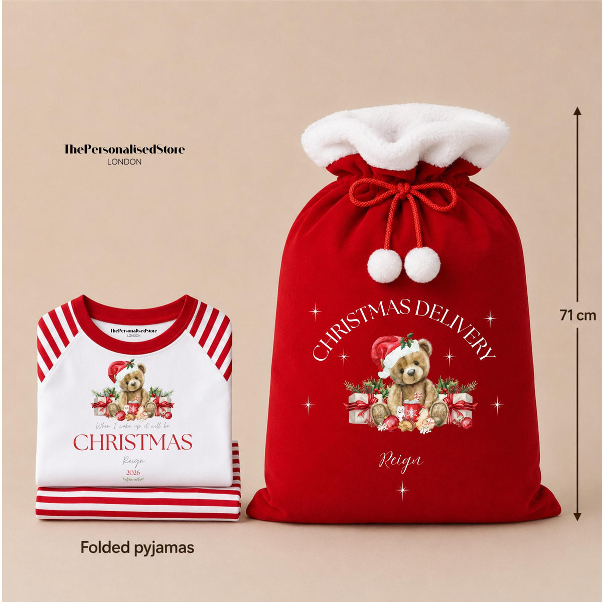 Personalised Christmas Sack & Matching Pyjamas