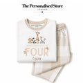 Neutral Beige Safari Animals Personalised Pyjamas
