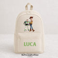 Personalised Beige Woody and Buzz Toy Story Backpack