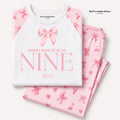 Personalised Pink Bow Preppie Birthday Pyjamas