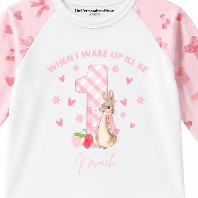 Personalised Pink Flopsy Bunny Bow Pyjamas
