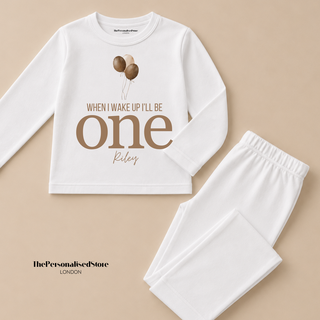 Personalised Brown Balloon Toddler Birthday Set