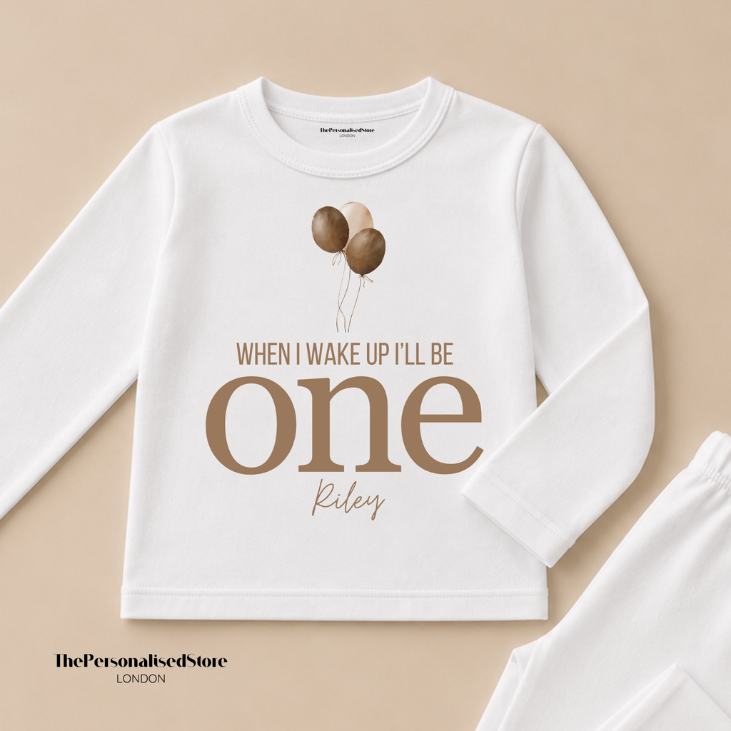Personalised Brown Balloon Toddler Birthday Set